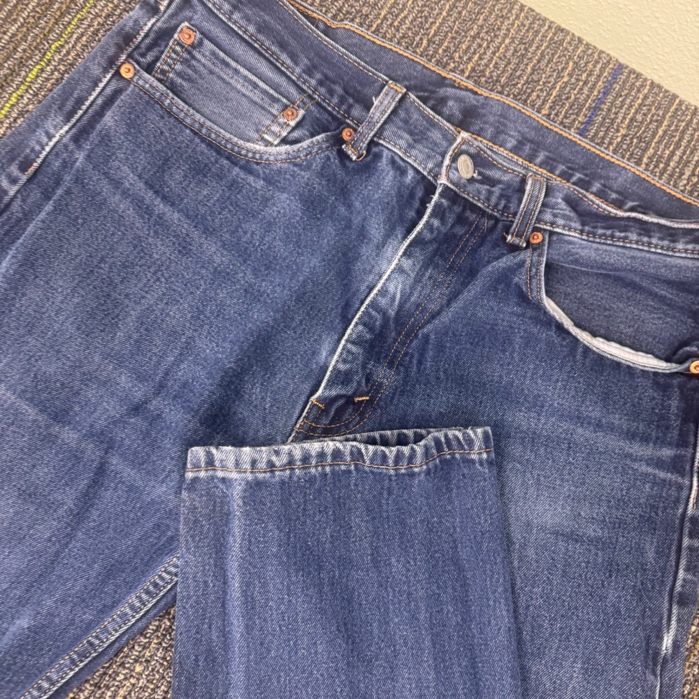 Levis 505 Regular Fit Jeans Mens 36x34 Blue Excellent Straight Leg Denim 4194
